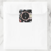 モダンクラシック黒抽象芸術フローラモノグラム スクエアシール (バッグ)