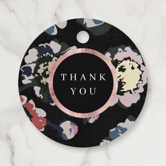 モダンクラシック黒抽象芸術フローラモノグラム フェイバータグ (裏面)