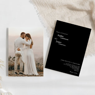 モダンクラシック黒結婚写真 招待状