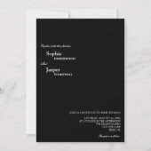 モダンクラシック黒詳細が全結婚て 招待状 (正面)