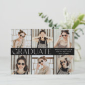 モダンクラシック黒6写真卒業 案内状 (スタンド正面)