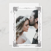 モダンクラシック1本のオーナメント枠 セーブザデート (正面/裏面)