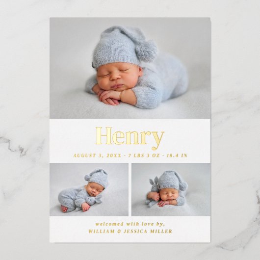 モダンクラシック3 Photo Collage 箔招待状 (正面)