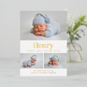 モダンクラシック3 Photo Collage 箔招待状 (立ち正面)