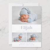 モダンクラシック3 Photo Collage Baby Blue 案内状 (正面)