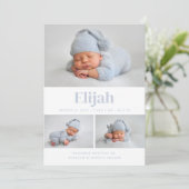 モダンクラシック3 Photo Collage Baby Blue 案内状 (スタンド正面)