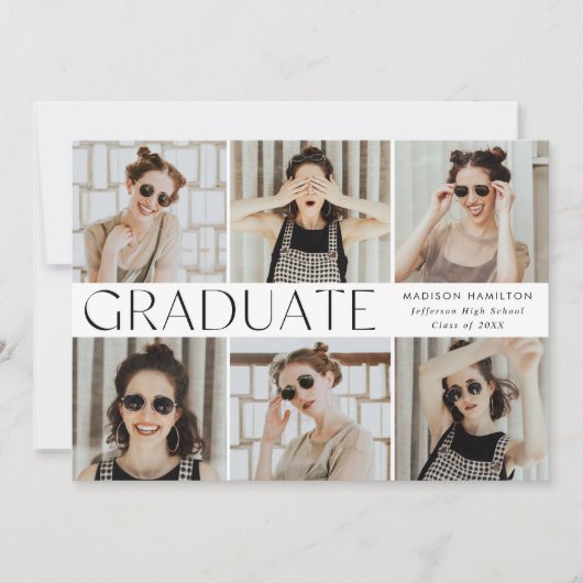 モダンクラシック6写真卒業 案内状 (正面)