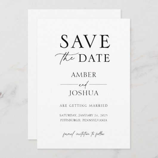モダンクラシック ウェディング セーブ・ザ・デート 招待状 (正面/裏面)