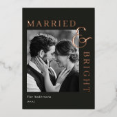 モダンクラシック ゴールド箔 Married and Bright 箔シーズンカード (正面)