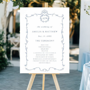 モダンクラシック フランス式結婚式プログラム  ポスター