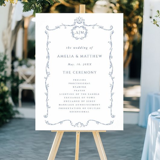 モダンクラシック フランス式結婚式プログラム ポスター