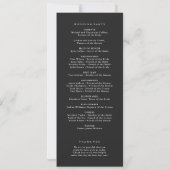 モダンクラシック ブラック結婚式プログラム (裏面)
