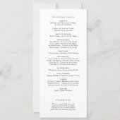 モダンクラシック ブラック結婚式プログラム (裏面)