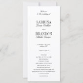 モダンクラシック ブラック結婚式プログラム (正面)