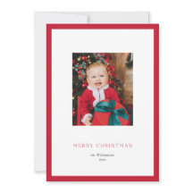 モダンクラシック レッドフレーム クリスマス フォトカード