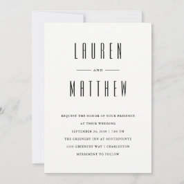 モダンクラシック |白黒の写真結婚の 招待状