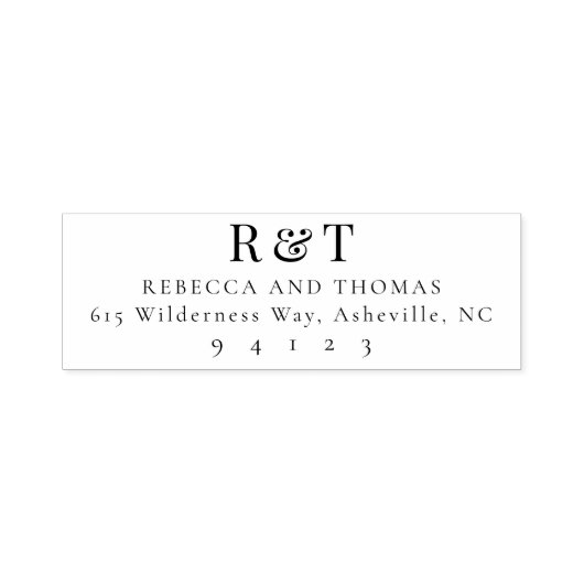 モダンクラシック 結婚式 モノグラム 返信住所 セルフインキングスタンプ (デザイン)