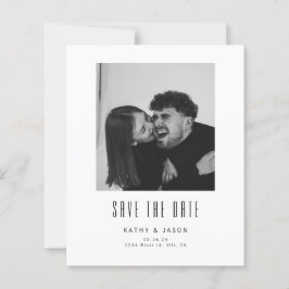 モダンクラシック 結婚式 写真付き 日程お知らせカード