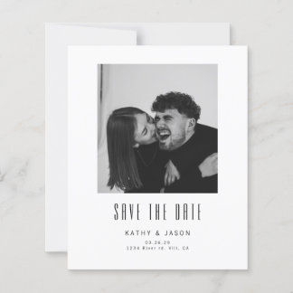 モダンクラシック 結婚式 写真付き 日程お知らせカード