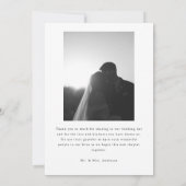 モダンクラシック 結婚式 白黒 2枚 写真 サンキューカード (裏面)