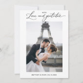 モダンクラシック 結婚式 2 枚の写真 ありがとう サンキューカード (正面)