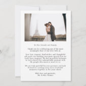 モダンクラシック 結婚式 2 枚の写真 ありがとう サンキューカード (裏面)