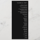 モダンクラシックBlack結婚 Flat Program プログラム (裏面)