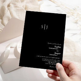 モダンクラシックBlack Monogram結婚式招待状 招待状