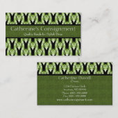 モダンクラシックBusiness Card, Olive Green 名刺 (正面/裏面)