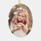 モダンクラシックFrame 2フォトクリスマスホリデー セラミックオーナメント (裏面)