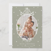 モダンクラシックFrame Neutral Merry Christmas Photo シーズンカード (正面)