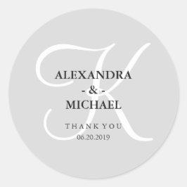モダンクラシックGray MonogramとThank You ラウンドシール