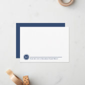 モダンクラシックIndigoモノグラムラインサークル ノートカード (正面/裏面インサイチュ)