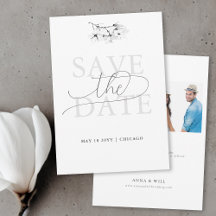 モダンクラシックMagnolia BW Wedding Save the Date