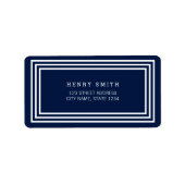 モダンクラシックNavy Blue Whiteのアド縁どレス ラベル (正面)