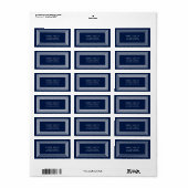 モダンクラシックNavy Blue Whiteのアド縁どレス ラベル (フルシート)