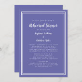 モダンクラシックPeriwinkle結婚のリハーサル 招待状 (正面/裏面)