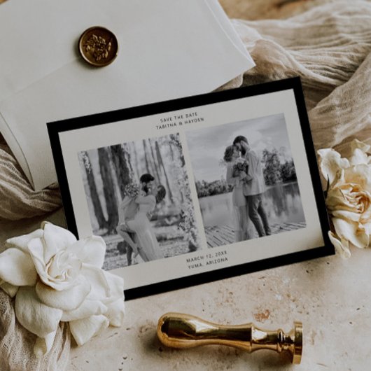 モダンクラシックPhoto Frame日付カードの保存 セーブザデート