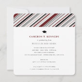 モダンクラシックPINストライプ写真卒業パーティー 招待状 (裏面)