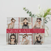 モダンクラシックRed 6写真卒業 案内状 (スタンド正面)