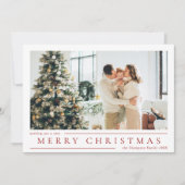 モダンクラシックRed Merry Christmas写真コラージュ シーズンカード (正面)