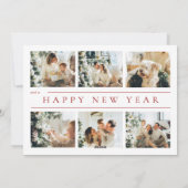 モダンクラシックRed Merry Christmas写真コラージュ シーズンカード (裏面)