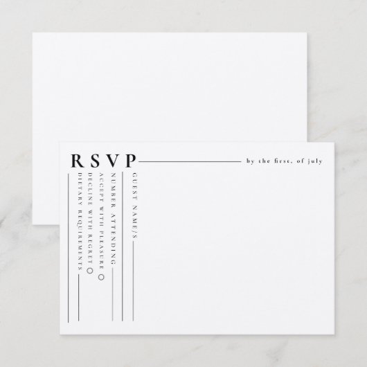 モダンクラシックRSVPのカー結婚ド ノートカード (正面/裏面)