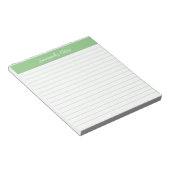 モダンクラシックSage Greenスクリプトパーソナライズされた ノートパッド (アングル)