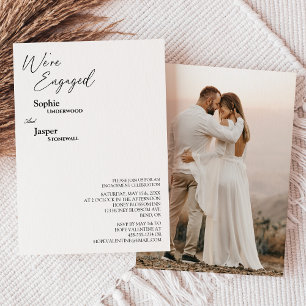 モダンクラシックWe're写真婚約した婚約 招待状