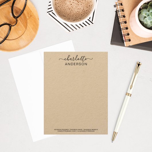 モダンクラフトのカスタムカリグラフィー 名前 ビジネス ノートカード