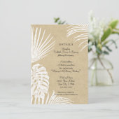 モダンクラフトトロピカルリーフビーチ結婚式イン 招待状 (スタンド正面)