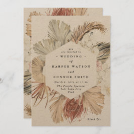 モダンクラフト パンパスグラス フローラル トロピカル ジャングル 招待状