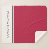 モダンクランベシンプルリパーソナライズされた名 シェルパブランケット (正面(横))