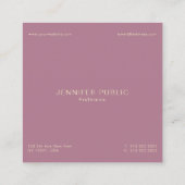 モダンクリエイティブエレガントプレミアムシルクフィニッシュラグジュアリー スクエア名刺 (裏面)